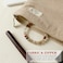 HAPPYHEIDI Creamy Light Khaki Corduroy Makeup Bag Cosmetic Toiletry Travel Pouch Make Up Accessory Purse Organizer Canvas Lined