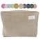 HAPPYHEIDI Creamy Light Khaki Corduroy Makeup Bag Cosmetic Toiletry Travel Pouch Make Up Accessory Purse Organizer Canvas Lined