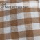 HAPPYHEIDI Khaki Gingham Cotton Makeup Bag Cosmetic Travel Pouch with Bottom Make Up Purse Organizer Zipper Closure Canvas Lined
