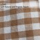 HAPPYHEIDI Khaki Gingham Cotton Makeup Bag Cosmetic Travel Pouch with Bottom Make Up Purse Organizer Zipper Closure Canvas Lined