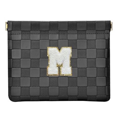 HIGH FIT Leather Pocket Cosmetic Bag for PurseInitial Makeup Bag Lipstick Cosmetic Accessories Organizer M Black