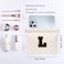 HIGH FIT Leather Pocket Cosmetic Bag for PurseInitial Makeup Bag Lipstick Cosmetic Accessories Organizer T White