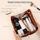 IMCUZUR Travel Makeup Bag Large Cosmetic Bag for Women Open Flat Make up Bag Portable Skincare Bag with Handle White