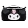IMPRESSIONS VANITY Impressions Vanity Kuromi Unfold Travel Makeup Bag Organizer Opens Flat Zippered Cosmetic Bag with Cozy Sherpa Fabric Texture Dual Compartments Inner Pockets and Top Carrying Handle