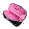 IMPRESSIONS VANITY Impressions Vanity Kuromi Unfold Travel Makeup Bag Organizer Opens Flat Zippered Cosmetic Bag with Cozy Sherpa Fabric Texture Dual Compartments Inner Pockets and Top Carrying Handle