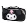 IMPRESSIONS VANITY Impressions Vanity Kuromi Unfold Travel Makeup Bag Organizer Opens Flat Zippered Cosmetic Bag with Cozy Sherpa Fabric Texture Dual Compartments Inner Pockets and Top Carrying Handle