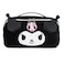 IMPRESSIONS VANITY Impressions Vanity Kuromi Unfold Travel Makeup Bag Organizer Opens Flat Zippered Cosmetic Bag with Cozy Sherpa Fabric Texture Dual Compartments Inner Pockets and Top Carrying Handle