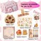 IN Chenthy Capybara Pencil Case Kit with Plush Doll20 Stickers2 BroochesSticky NotesPenPendant9Layer Large Capybara Stationery Set Kawaii Makeup Bag Pink Print