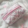irLocy Coquette Bow Y2k Makeup Bag Cute Quilted Make Up Pouch Small Preppy Floral Cosmetic Bag Toiletry Organizer Bag Pink bow tie