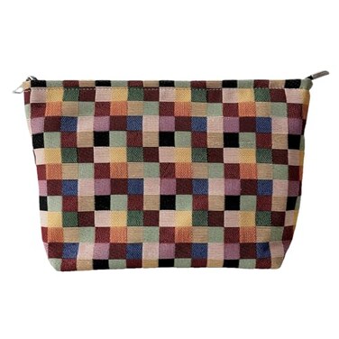 itgowisa Colorful Checkered Makeup Bag Travel Makeup Pouch Purse Organizer