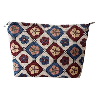 itgowisa Floral Makeup Bag for Women Travel Makeup Pouch Purse Organizer