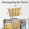 itgowisa ITGOWISA Yellow Striped Makeup Bag for Women Travel Makeup Pouch Purse