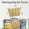 itgowisa ITGOWISA Yellow Striped Makeup Bag for Women Travel Makeup Pouch Purse