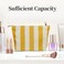 itgowisa ITGOWISA Yellow Striped Makeup Bag for Women Travel Makeup Pouch Purse