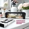 JFANexplore Clear Makeup Brush Bag CaseLeather Travel Make up Brush Holder Portable MakeupBrush Case Make Up Brush Pouch for Makeup Tools Cosmetic Organizer with Zipper Black