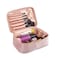 KOPY Velvet Makeup Bag for Women Large and Classy Makeup Organizer Make Up Travel Toiletry Bag Portable With Handle Pink