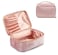KOPY Velvet Makeup Bag for Women Large and Classy Makeup Organizer Make Up Travel Toiletry Bag Portable With Handle Pink