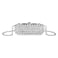LABANCA Rhinestone Lipstick Case With Mirror Mini Lipstick Crossbody Bag With Chain Strap Crystal Cosmetic Storage Box Silver
