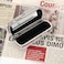 LABANCA Rhinestone Lipstick Case With Mirror Mini Lipstick Crossbody Bag With Chain Strap Crystal Cosmetic Storage Box Silver