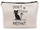 Lacosu Funny Cat Dont Stress Meowt Makeup Bag Black Cat Funny Zipper Pouch Bag Birthday Gift for Women Animal Lover