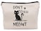 Lacosu Funny Cat Dont Stress Meowt Makeup Bag Black Cat Funny Zipper Pouch Bag Birthday Gift for Women Animal Lover