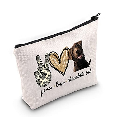 LEVLO Cosmetic Make Up Bag Make Up Zipper Pouch Bag For Dog Lover Peace Lab