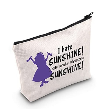 LEVLO Madam Mim Cosmetic Bag Movie Fans Gift I Hate Sunshine I Hate Horrible Whole Some Sunshine Makeup Zipper Pouch BagI Hate Sunshine