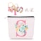 Lingdeer Personalized Makeup Bag with Initial Keychain Custom Initial Monogram Small Travel Cosmetic Toiletry Bag Birthday Gifts for Women Bridesmaid Teacher S