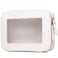 LOFOWN Clear Makeup Bag Womens Waterproof Travel Cosmetic Case and Toiletry Bag Portable Makeup Organizer Bag Car Essential with Zipper White M1