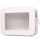 LOFOWN Clear Makeup Bag Womens Waterproof Travel Cosmetic Case and Toiletry Bag Portable Makeup Organizer Bag Car Essential with Zipper White M1