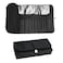 LUEXBOX Portable Folding Makeup Brush Bag Multifunctional Cosmetics Rolling Storage Case Makeup Brush Holder for Travel Makeup Brush Organizer Bag Black