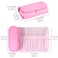 LUEXBOX Portable Folding Makeup Brush Bag Multifunctional Cosmetics Rolling Storage Case Makeup Brush Holder for Travel Makeup Brush Organizer Bag Pink