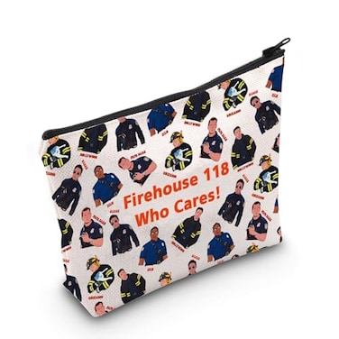 MNIGIU 911 TV Series Inspired Cosmetic Bag Firefighter Gift with Funny TV Characters Makeup Bag