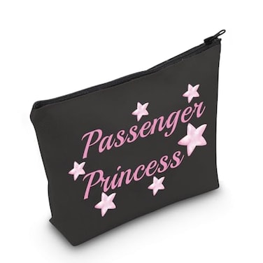 MNIGIU Funny Girlfriend Cosmetic Bag Passenger Princess Makeup Bag Passenger Princess Gift Passenger Princess Black