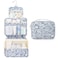 Mossio Hanging Toiletry Bag with Sturdy Hook Large Portable Cosmetic Makeup Travel Organizer for Men Women Blue Leaf