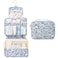 Mossio Hanging Toiletry Bag with Sturdy Hook Large Portable Cosmetic Makeup Travel Organizer for Men Women Blue Leaf