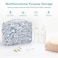 Mossio Hanging Toiletry Bag with Sturdy Hook Large Portable Cosmetic Makeup Travel Organizer for Men Women Blue Leaf