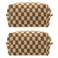 PAZIMIIK Checkered Makeup Bag for Purse Portable Zipper Make Up Pouch Small Cosmetic Case for Travel Accessories 2PCS Coffee