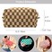 PAZIMIIK Checkered Makeup Bag for Purse Portable Zipper Make Up Pouch Small Cosmetic Case for Travel Accessories 2PCS Coffee