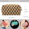PAZIMIIK Checkered Makeup Bag for Purse Portable Zipper Make Up Pouch Small Cosmetic Case for Travel Accessories 2PCS Coffee