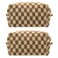 PAZIMIIK Checkered Makeup Bag for Purse Portable Zipper Make Up Pouch Small Cosmetic Case for Travel Accessories 2PCS Coffee
