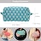 PAZIMIIK Checkered Makeup Bag for Purse Portable Zipper Make Up Pouch Small Cosmetic Case for Travel Accessories 2PCS Lake Blue