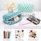 PAZIMIIK Checkered Makeup Bag for Purse Portable Zipper Make Up Pouch Small Cosmetic Case for Travel Accessories 2PCS Lake Blue