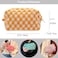 PAZIMIIK Checkered Makeup Bag for Purse Portable Zipper Make Up Pouch Small Cosmetic Case for Travel Accessories 2PCS Orange