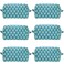 PAZIMIIK Checkered Makeup Bag for Purse Portable Zipper Make Up Pouch Small Cosmetic Case for Travel Accessories 6PCS Lake Blue