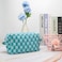 PAZIMIIK Checkered Makeup Bag for Purse Portable Zipper Make Up Pouch Small Cosmetic Case for Travel Accessories 6PCS Lake Blue