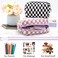 PAZIMIIK Checkered Makeup Bag for Purse Portable Zipper Make Up Pouch Small Cosmetic Case for Travel Accessories 6PCS Purple