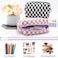 PAZIMIIK Checkered Makeup Bag for Purse Portable Zipper Make Up Pouch Small Cosmetic Case for Travel Accessories 6PCS Purple