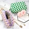 PAZIMIIK Checkered Makeup Bag for Purse Portable Zipper Make Up Pouch Small Cosmetic Case for Travel Accessories 6PCS Purple