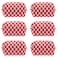PAZIMIIK Checkered Makeup Bag for Purse Portable Zipper Make Up Pouch Small Cosmetic Case for Travel Accessories 6PCS Red